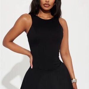 Fashion Nova Darlington Backless Mini Black Sleeveless Dress Sz.XL